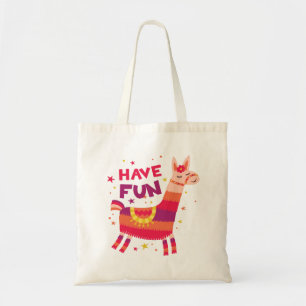 Have Fun Llama Boho Fiesta Animal Tote Bag