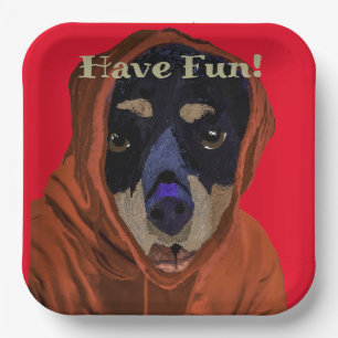 Have Fun Rottweiler Paper Plate