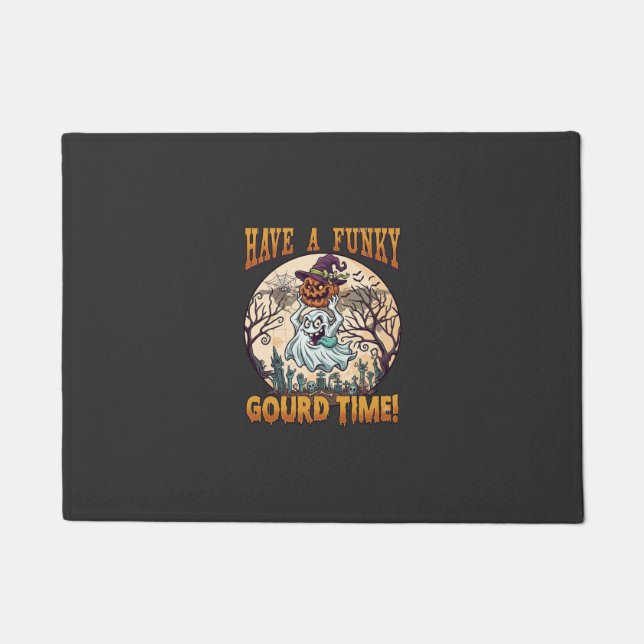 Have Funky Gourd Time Ghost Pumpkin Graveyard Doormat (Front)