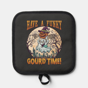 Have Funky Gourd Time Ghost Pumpkin Graveyard Pot Holder