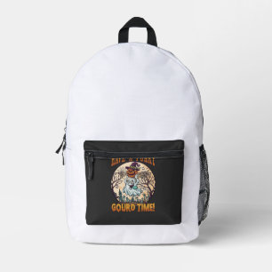 Have Funky Gourd Time Ghost Pumpkin Graveyard Printed Backpack