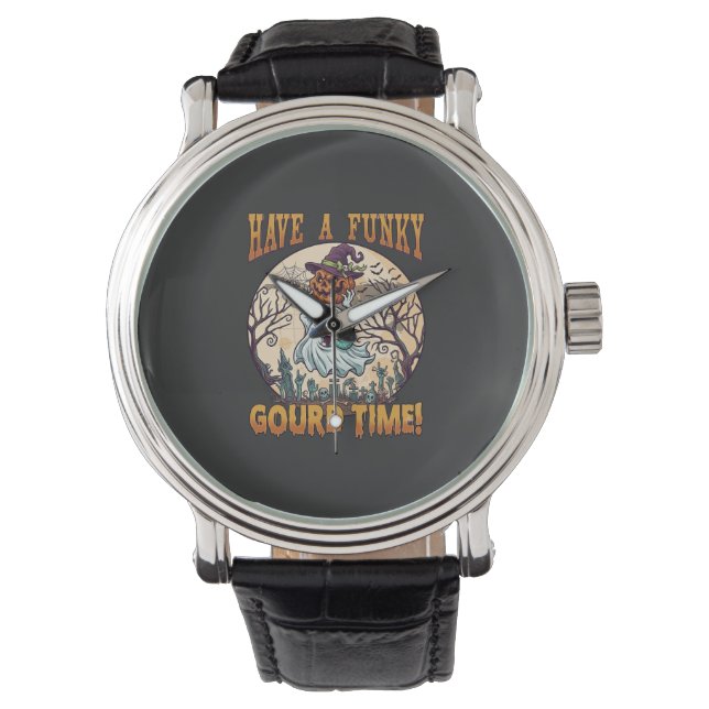 Have Funky Gourd Time Ghost Pumpkin Graveyard Watch (Front)
