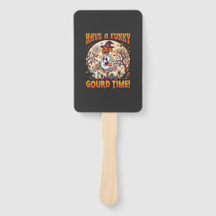 Have Funky Gourd Time Halloween Ghost Pumpkin_1 Hand Fan