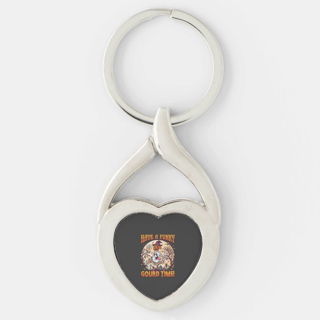 Have Funky Gourd Time Halloween Ghost Pumpkin_1 Key Ring (Front)