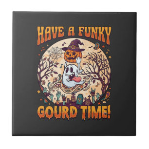Have Funky Gourd Time Halloween Ghost Pumpkin_1 Tile
