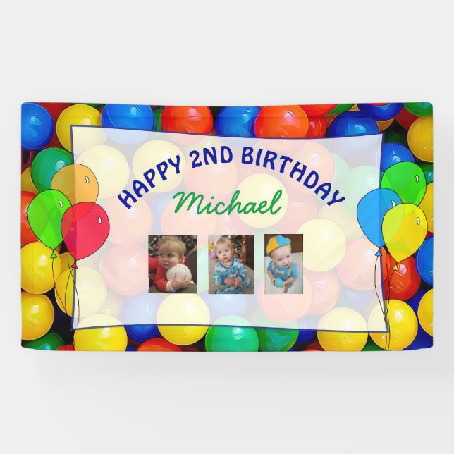 Have Guests Sign the Ball Themed Birthday Banner (Horizontal)