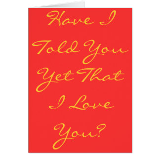 Have I told you....?