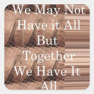 Have it all Giraffe Safari  Hakuna Matata woven so Square Sticker