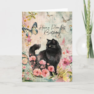 Have  Purr-fect Birthday Black Cat Holiday Card
