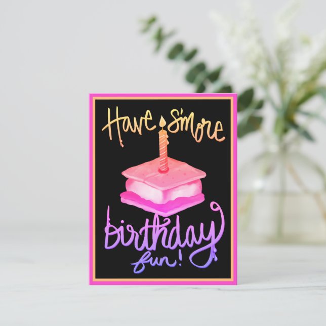 Have S’more Birthday Fun Birthday Invitation (Standing Front)