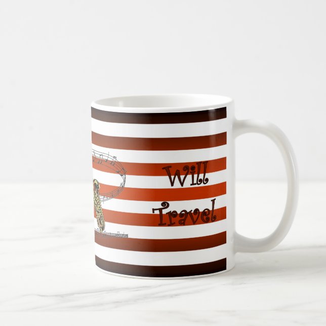 Have Saxophone ~ Will Travel ~ Musical Stripes ~ Coffee Mug (Right)