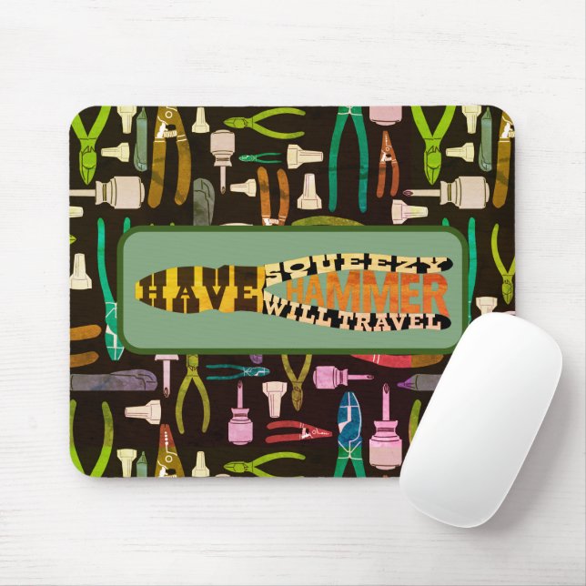 Have Squeezy Hammer Will Travel Retro Mouse Mat (With Mouse)