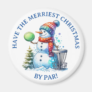 Have the Merriest Christmas by Par   Disc Golf Magnet
