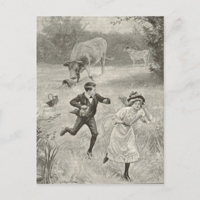 Have to run, antique image postcard (Front)
