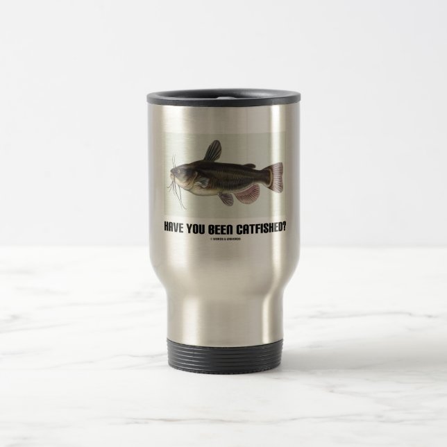 Have You Been Catfished? (Catfish Illustration) Travel Mug (Center)