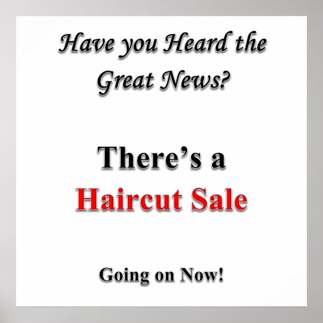 Have you Heard Haircut Sale Poster Matte (Front)