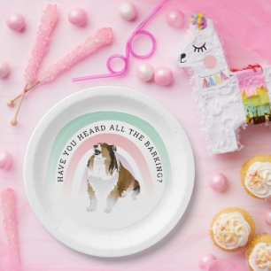 Have You Heard, Rainbow and Sheltie Dog Paper Plate