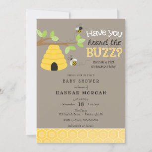 Have you Heard the Buzz? Bee Baby Shower Invitation