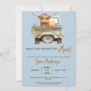 "Have You Heard The Moos!" Baby Shower Invitation