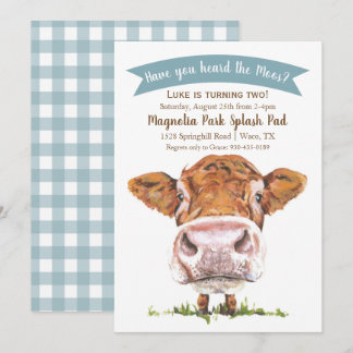 Have You Heard The Moos Cow Birthday Invitation