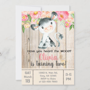 Have you heard the moos cow invitation. invitation