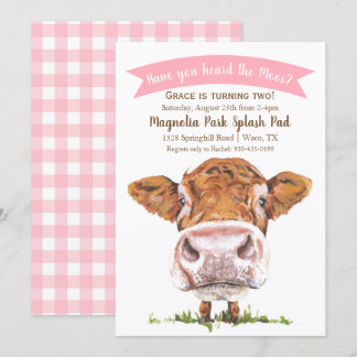 Have You Heard The Moos Cow Pink Invitation