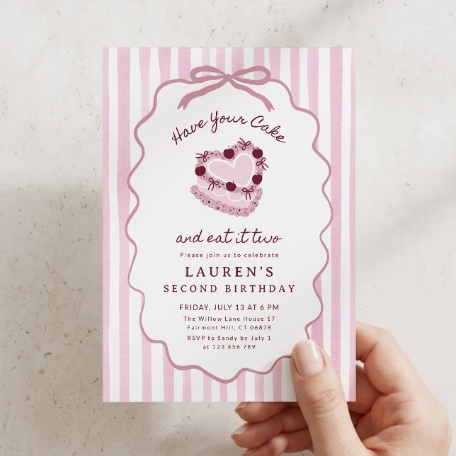 Have Your Cake Second Birthday Invitation (Creator Uploaded)