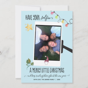 Have Your Selfie a Merry Little Christmas Photo Holiday Card