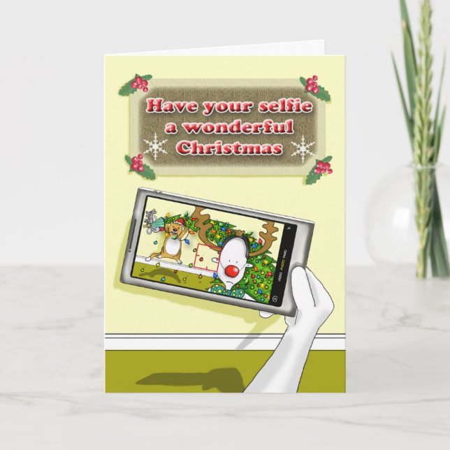 Have your selfie a wonderful Christmas Holiday Card (Front)