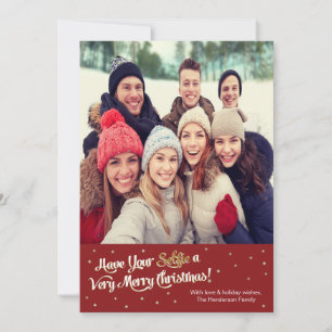 Have Your Selfie Very Merry Christmas Card Red