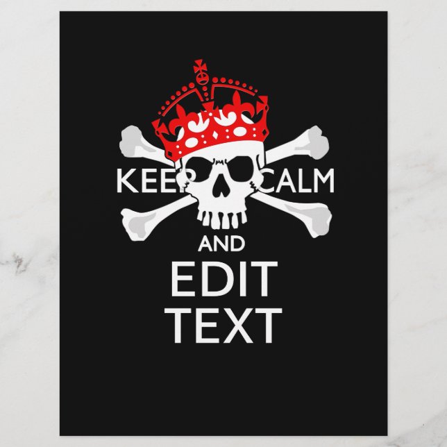 Have Your Text Keep Calm Crossbones Skull (Front)