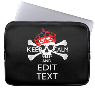 Have Your Text Keep Calm Crossbones Skull Laptop Sleeve
