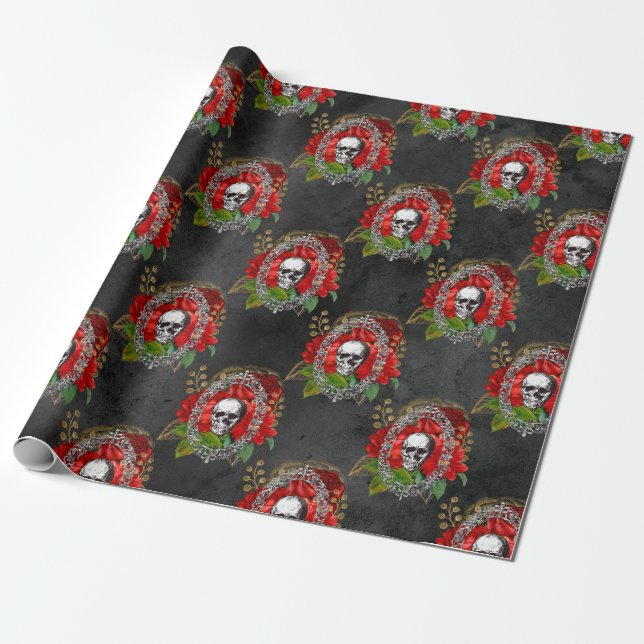 Have Yourself a Gothic Little Christmas Wrapping Paper (Unrolled)