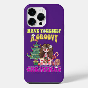 HAVE YOURSELF A GROOVY CHRISTMAS funny 70's style iPhone 14 Pro Max Case