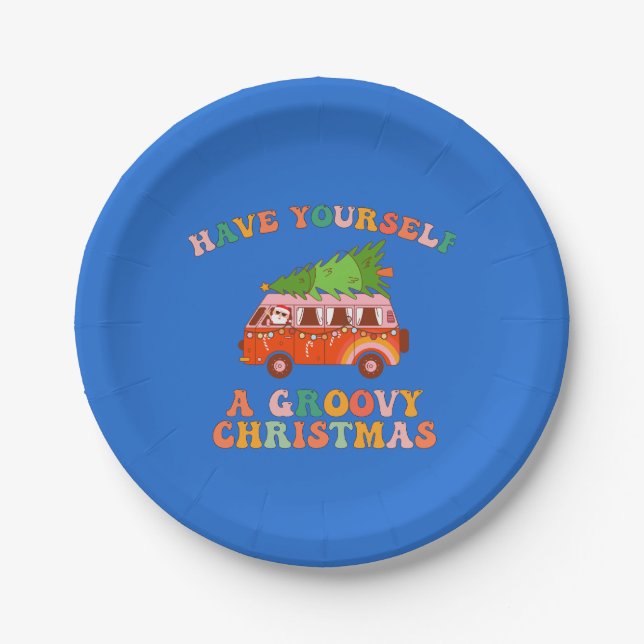 Have Yourself a Groovy Christmas! Paper Plate (Front)