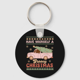 Have Yourself A Groovy Xmas Ugly Christmas Key Ring