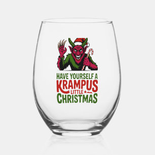 Have Yourself a Krampus Little Christmas Krampus L Stemless Wine Glass