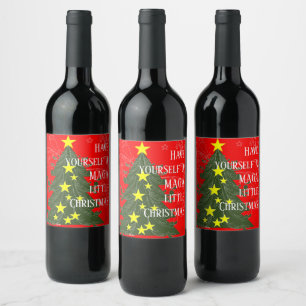 Have Yourself a MAGA Little Christmas Patriotic Wine Label