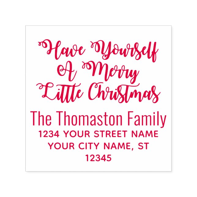 Have Yourself a Merry Little Christmas Address Self-inking Stamp (Design)