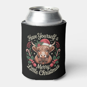 Have Yourself A Merry Little Christmas Cow Xmas Can Cooler