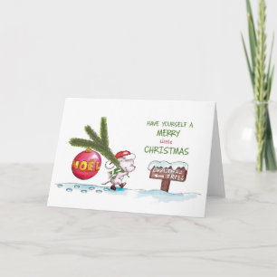 Have yourself a Merry little Christmas -Hand drawn Holiday Card