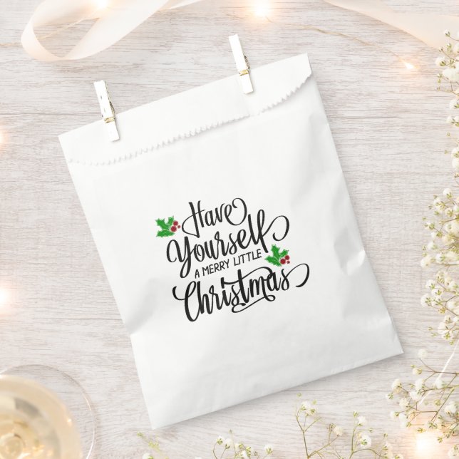 Have Yourself a Merry Little Christmas Holiday Favour Bags (Clipped)