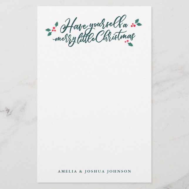 "Have Yourself A Merry Little Christmas" Holiday Stationery (Front)