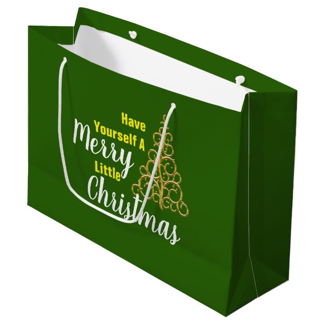 Have Yourself A Merry Little Christmas Large Gift Bag (Front Angled)