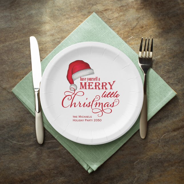 Have yourself a Merry Little Christmas  Paper Plate (Whimsical Merry little Christmas custom paper plate. )
