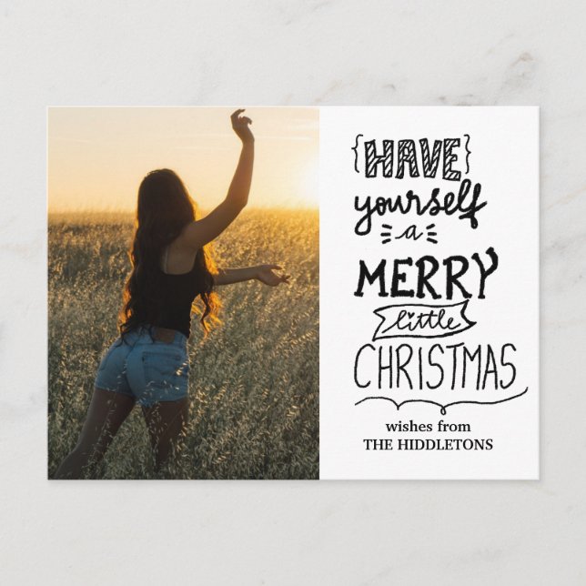 Have Yourself A Merry Little Christmas | Photo Holiday Postcard (Front)