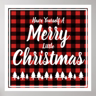 Have Yourself A Merry Little Christmas Plaid Poster