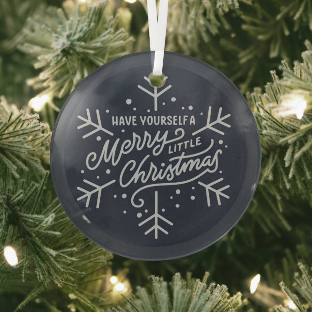 Have Yourself a Merry Little Christmas - Snowflake Glass Tree Decoration (Insitu)