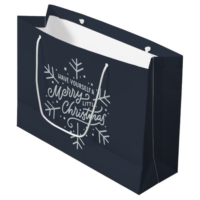 Have Yourself a Merry Little Christmas - Snowflake Large Gift Bag (Front Angled)