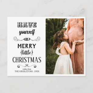 Have Yourself A Merry Little Christmas Typography Holiday Postcard